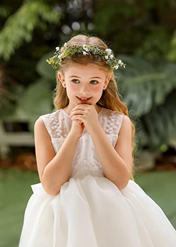 Dreamlily White Baby‘s Breath Flower Crown Eucalyptus Crown Bride Bridesmaid Headpiece Boho Hair Wreath Dfs18 (Eucalyptus White) #TOP1