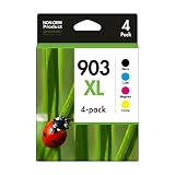 903XL 903 Pack de 4 Cartouches d'encre Remplacement pour HP 903 XL pour HP officejet 6950 pour OfficeJet Pro 6970 6960 6961 6963 6965 6968 6974 6975 6976 6978 6979 (Noir Cyan Magenta Jaune, 4-Pack)