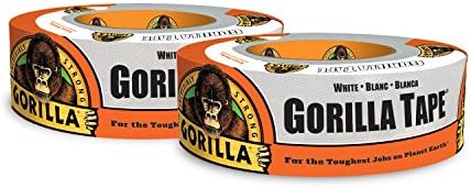 Gorilla Tape, White Duct Tape, 1.88" x 30 yd, White, (Pack of 2)