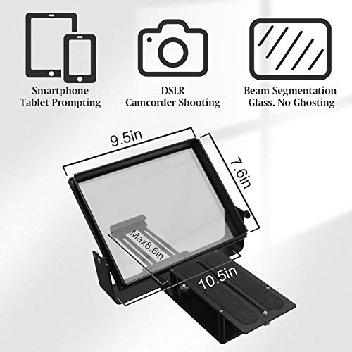 12 Inches Teleprompters For Tablets, Making Video Programs, Live Streaming，Professional Tool To Prompt The Blogger's Lines, Equipped With Custom Suitcase #TOP4