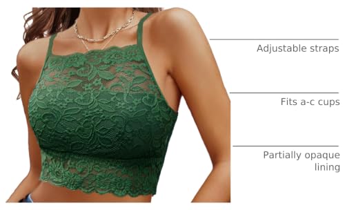 Image of Avidlove Lace Bralette for Women High Neck Camisoles Racerback Double-Layered Crop Top
