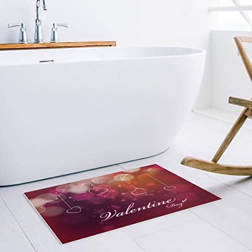 Inside Shoe Scaper Mat Front Door Rubber Doormat 18"X 30" Outdoor Entrance Mats Rugs Dirt Trapper Carpet For Patio Non Skid Doormats All Weather Exterior, Happy Valentine's Day Shiny Heart Love #TOP1