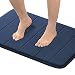 Flamingo P Non-Slip Bathroom Rug Mats Machine-Washable Bath Mats with Water Absorbent Soft Microfibers, 17" W x 24" L, Navy Striped Pattern