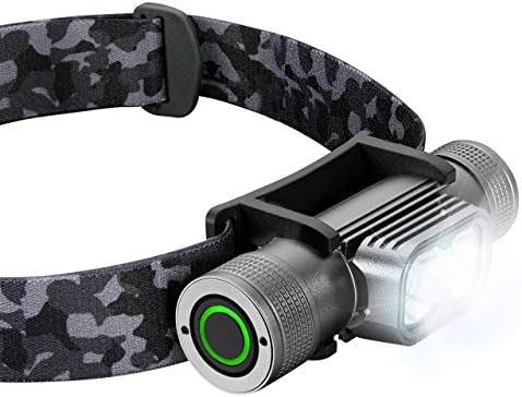 SLONIK Rechargeable Headlamp for Adults - 1000 Lumens Super Bright 60 ft Beam LED Flashlight - Lightweight, Heavy-Duty, IPX8 ,Waterproof Hard Hat Light - Camping Gear, Running Headlight, Camo