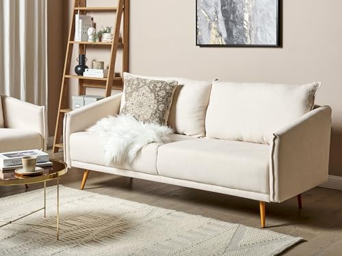 Modernes 3er Retro-Sofa aus Polyester in Beige Maura – Bild 3