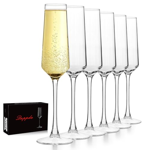 Champagne Flutes Set of 6 7.5oz for Celebrations