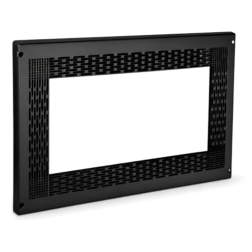 ALK – Embellecedor Microondas, Tapa Para Microondas, Marco Microondas 60x40cm – Incluye Tornillos, Hoja De Corte, Tapas Embellecedoras Y 4 Tacos En Polietileno (NEGRO)