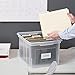 STAPLES Hanging File Folder Box, Storage Bin Organizer, Snap Lid, Letter & Legal Size Documents, Clear