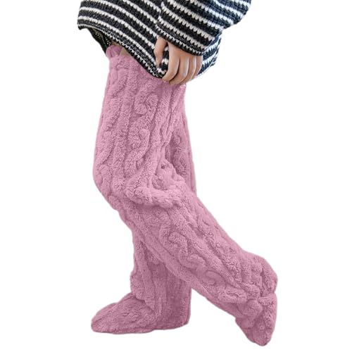 Calzettoni Donna Invernali in Pile,Coprigambe Caldo Invernale Calzini al Ginocchio per la casa Pantaloni di Lana Spessi Scaldamuscoli Moda Calzini Elastici Morbidi