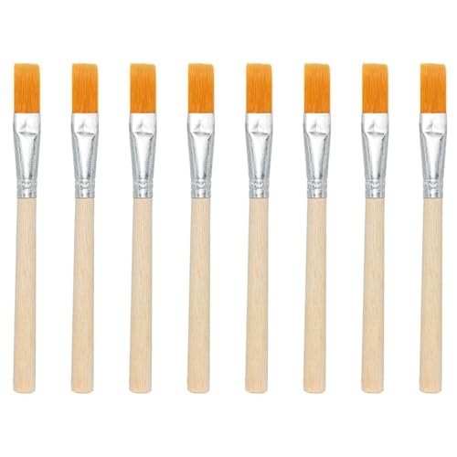 8 Pcs 9mm Flux Brushes Yellow Nylon Multi-Purpose Brushes for Soldering, Painting, Cleaning, Dusting Professional Glue/Adhesive Applicator Tools for DIY, Electronics Repair & Craft Projects