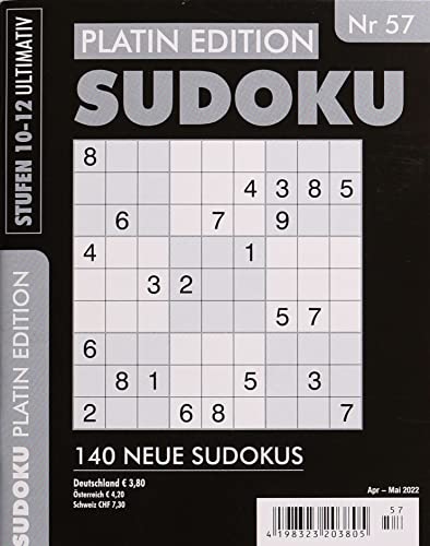 SUDOKU PLATIN EDITION 57/2022 Cover