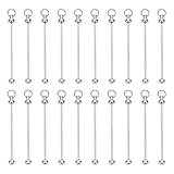 ACOLY 20 barras de metal para llaveros con cuentas, llaveros en blanco para proyectos de bricolaje, suministros de plata para manualidades, llaveros hechos a mano y decoración de colgantes.