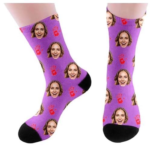 Calcetines personalizados con foto Calcetines con calcetines faciales con impresión fotográfica Calcetines personalizados para Navidad y cumpleaños Calcetines de hombre 43-46 Negro, morado, talla