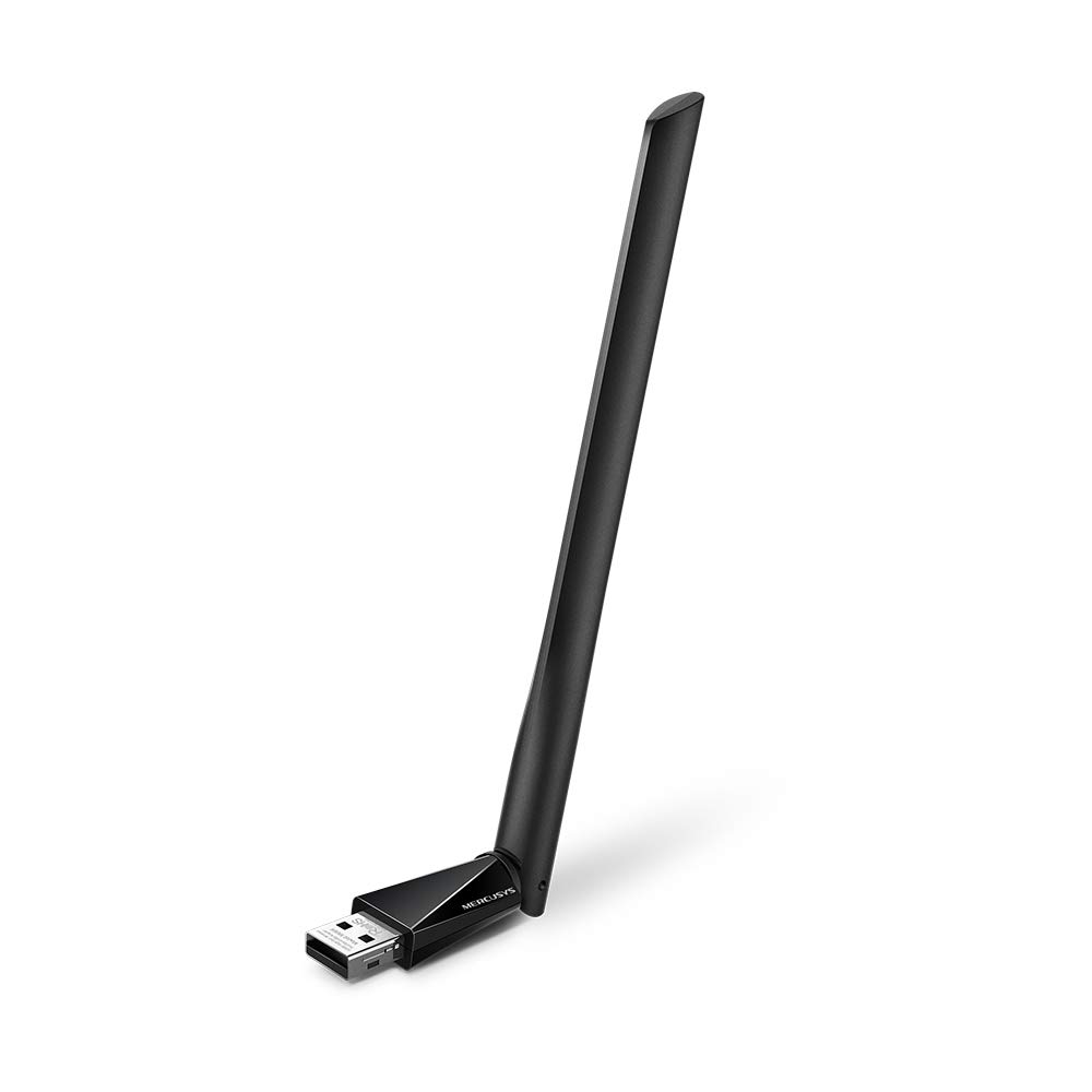 MERCUSYS Tp-Link Mercusys Mu6H Ac650 High Gain Wireless Dual Band Wi-Fi USB Adapter | 650Mbps Wi-Fi Speed | 5Dbi High Gain Antenna for Laptop, Black