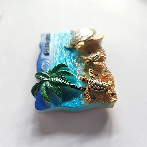 Imán de nevera 3D tortugas Maldivas resina artesanal miniatura 3