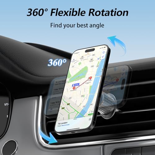 jaroco for [Magsafe Car Mount] [360°Flexible Rotation] [20X Strong Magnets] Upgraded Metal Hook, Hands-Free Phone Holder Fit for iPhone 16/15/14/13/12 Series, Black - Thumbnail 5