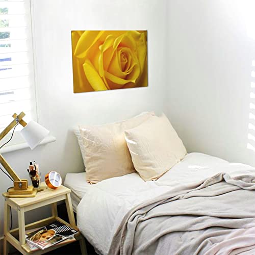 B Tree Wall Art Prints Yellow Petals Rose Canvas Picture For Bedroom Bathroom Kitchen Office Home Decor 12"X16" #TOP3