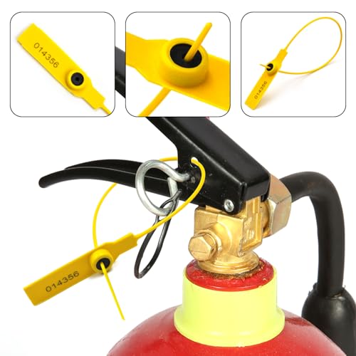 (500pcs) 11 inch Plastic Numbered Security Seal Pull Tight Padlock Safety Tag Tamper Proof Tie Disposable Self-Locking Seals, Yellow by FlixGrdy - Image 3