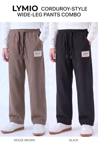 Image of Lymio Junior's Pants for Boys | Relaxed Fit Casual Baggy Corduroy Trousers | Boys Wide Leg Streetwear (SSK-08-10)