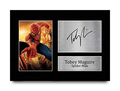 HWC Trading A4 Tobey Maguire Spider-man Cadeaux Imprimé Signé Autographe Photo pour les fans de cinéma - A4