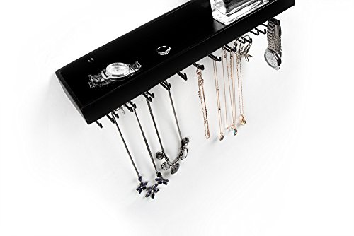 image for J JACKCUBE DESIGN Jewelry Organizer Necklace Holder with 23 Hooks, Wal