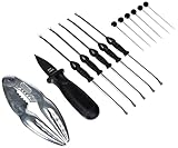 Pinza para cangrejo y cuchillo para ostra incluidos.