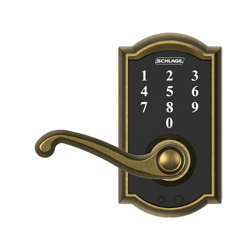 SCHLAGE Touch Camelot Lock with Flair Lever (Antique Brass) FE695 CAM 609 FLA