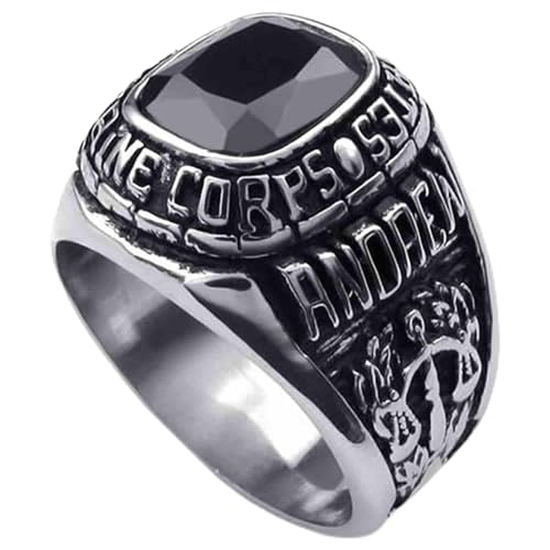 Bague gothique acier inoxydable finitions vintage anneau rétro punk
