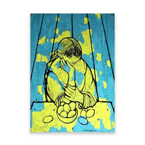 Tableau portrait Felice Casorati art italien moderne pour grand mur de séjour