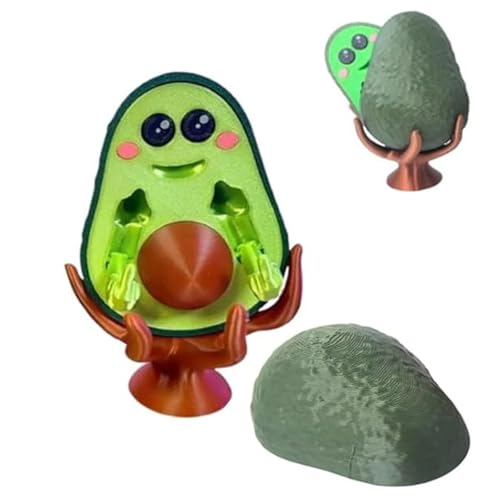 Cowenhey 3D Printed Middle Finger Avocado, Bad Avocado Statue with Stand Figurine Cute Funny Avocado Statue Gift for Friends Family Desktop Decorative Ornaments (Green)