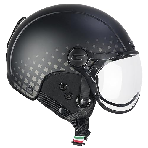 CGM EBI, Casco Sci Unisex Adulto, Nero Grigio Opaco, M (57-58cm)
