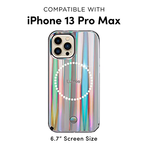 Lumee - Halo - Lighted Selfie Case For Iphone 13 Pro Max - Built-In Adjustable Led Lighting - 6.7 Inch - Holographic Edition #TOP7