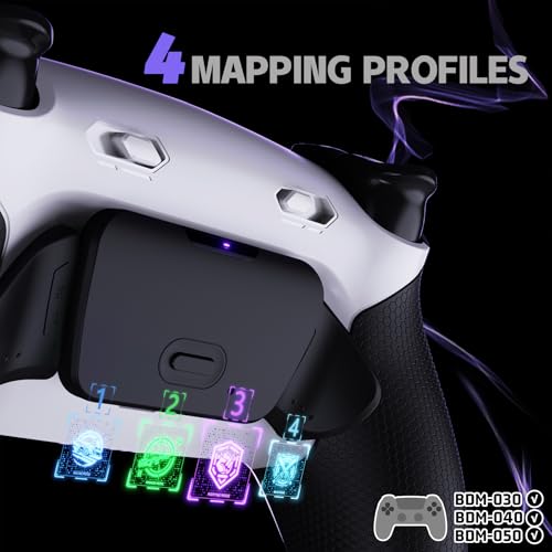 eXtremeRate RISE Plus MAX Back Paddles Kit with Clicky Trigger Stops & Rubberized Grip for PS5 Controller BDM-030 040 050, Black Remappable Back Buttons Kit for PS5 Controller - White Black by eXtremeRate - Image 7