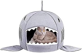 Aliangting Cat Bed Shark Cat Bed Pet Dog Cave Bed Small Cat Bed with Removable Cushion Lovely Pet House Gift for Pet(Grey