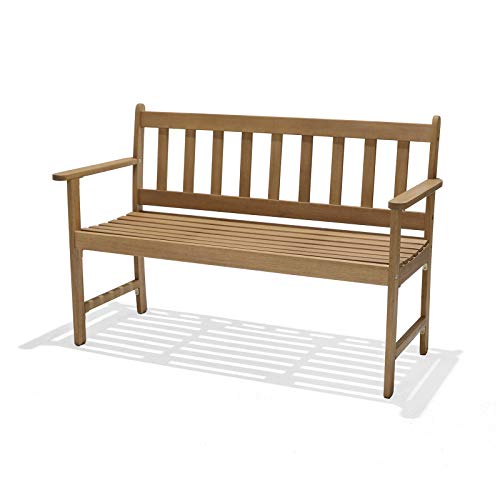CHILLVERT KCH454 - Banco de Jardín Milán de 2 Plazas Madera de Eucalipto FSC 51,9x118,5x79,9 cm para Jardín, Porche o Terraza Color Natural Fácil de Limpiar Cover