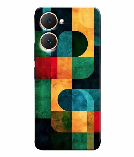 Image of Pattern Colorful Printed Hard Back Case Cover & Compatible for Vivo Y18 4G / Y18E / Y03 4G / T3 Lite (Multicolor) - D1812