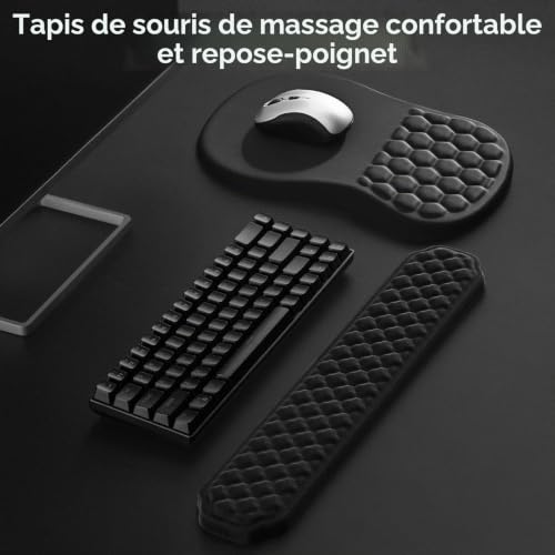Tapis de souris et repose-poignet clavier pour un espace bureau confortable - 2