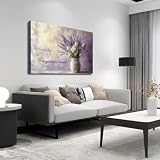 CHERHERART Kwiaty lawendy w wazonie plakat obraz obraz ścienny fioletowy kwiatowy nadruk do salonu kuchnia jadalnia 40 x 60 cm bez ramki