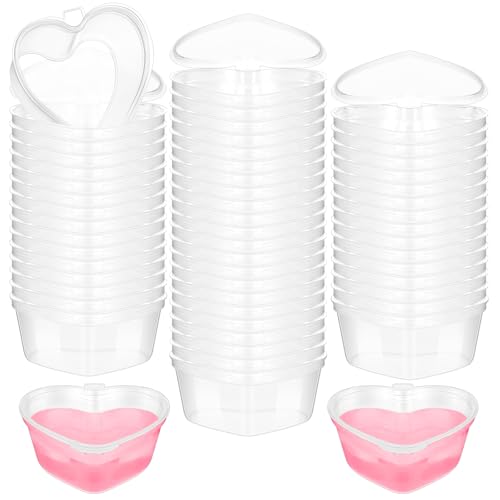Layhit 100 Pcs Clear Heart Shaped Storage Containers, 0.7 oz