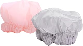 FOMIYES 2 Peças Touca de Banho Elástica Com Banda Elástica Touca de Banho Elástica para Mulheres Touca de Banho de Camada Dupla para Tampas Femininas Chuveiro à Prova D' água