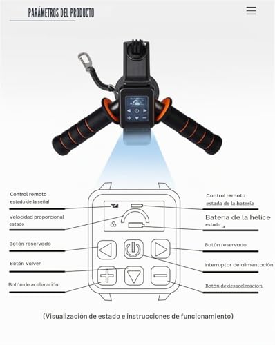 Miniatura 6 de Patinete Eléctrico Subacuático De 500 W, Scooter De Buceo Gratuito Hasta 40 M, Motor Sin Escobillas, Batería Extraíble De 60 Minutos, Para Piscina