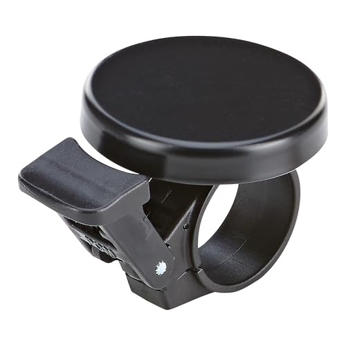 Prophete Fahrradklingel flach schwarz matt aus Stahl modernes Design mit klarem Ping Ø 40 mm Höhe 5 mm