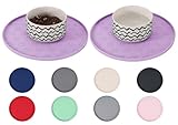 Comtim Waterproof Dog Food Mat - 2 Pack Silicone Pet Food Mat Dog Food Bowl Mats Cat Water Mats Eating Tray, Non-Slip Pet Placemat with Lip for Messy Drinkers to Protect Floor, Lavender 11