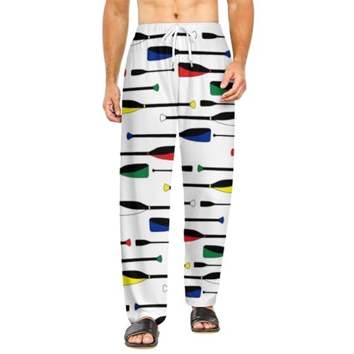 Olympic Rowing Oars Men's Pajama Pant for Women Sleep Lounge Bottoms with Pockets