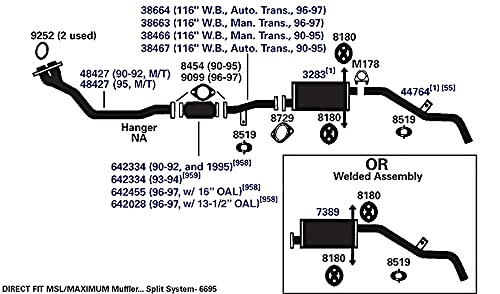 Image of AP Exhaust Products 6695 Exhaust Muffler