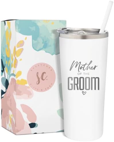 SassyCups Mother of the Groom Cup | Engraved Vacuum Insulated Stainless Steel Tumbler with Straw for Groom's Mom | Engagement Gifts | Mother of The Groom Gifts| Bridal Party Travel Mug