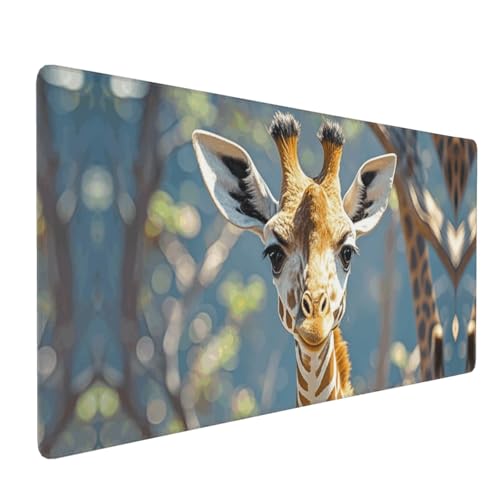 Tapis de souris de jeu et protection de table motif girafe grand format