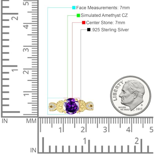 OMRANII Vintage Style Sunflower Marquise Shape Round Cubic Zirconia Wedding Engagement Ring Solid 925 Sterling Silver4