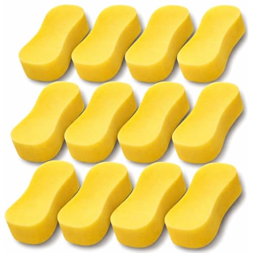 Image of 12 Pack Jumbo Car Sponges – Large Soft Car Wash Sponges for Auto Care, Windows & Wheels – Paint-Safe Cleaning Sponges – Made in the UK