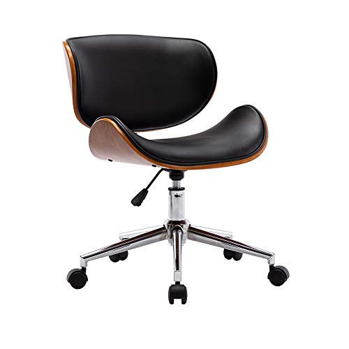 Mingone Bürostuhl Holz Computerstuhl Schreibtischstühle Drehstuhl 360° Höhenverstellbar Office Chair mit Rückenlehne，Schwarz bis 130kg